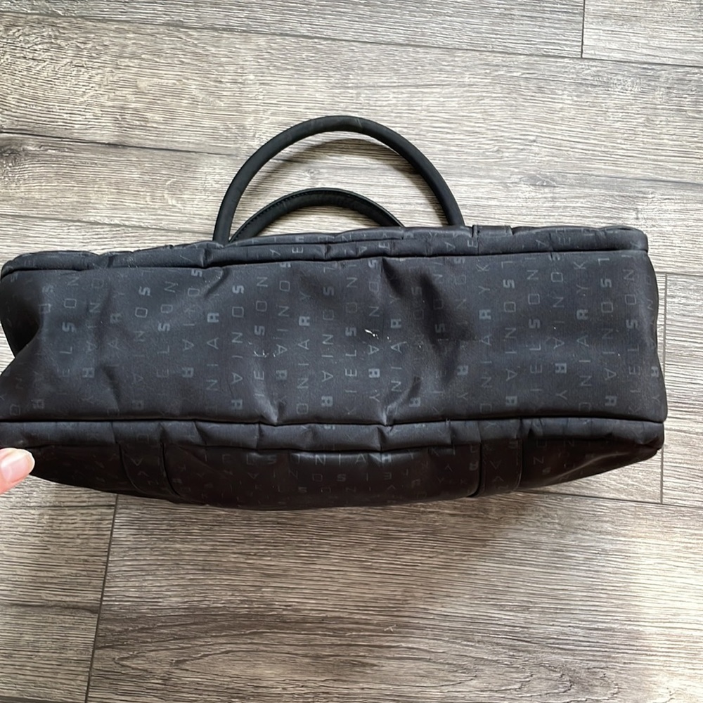 Sonia Rykiel | Monogram Spellout 3 Pocket Computer Tablet Top Handle Nylon Bag - Picture 6 of 12